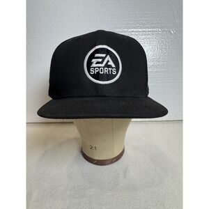 EA Sports Black Flat Billed Cap Hat Snapback Adjustable Baseball Golf Video Game